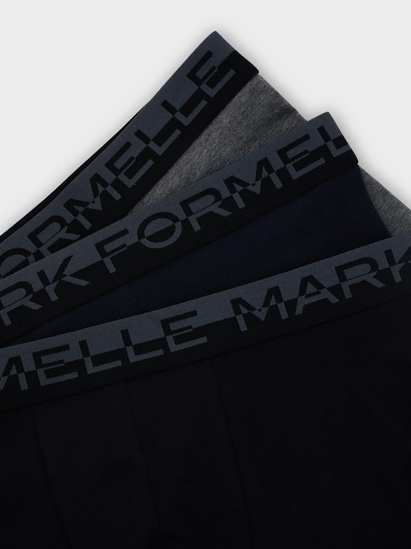 Комплект мужских трусов Mark Formelle 411124-3 (р.102-112, темно-серый меланж 4348-F/темно-синий/черный) — фото 3