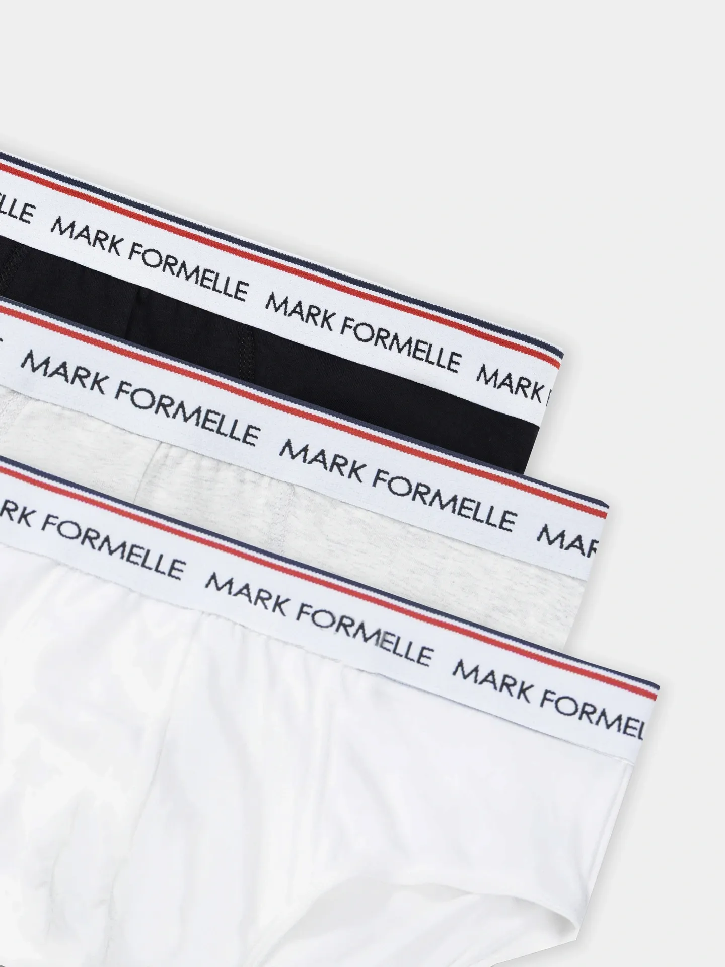 Комплект мужских трусов Mark Formelle 411170-3 (р.106-116, белый/серый меланж 4306-А/черный-1) — фото 2