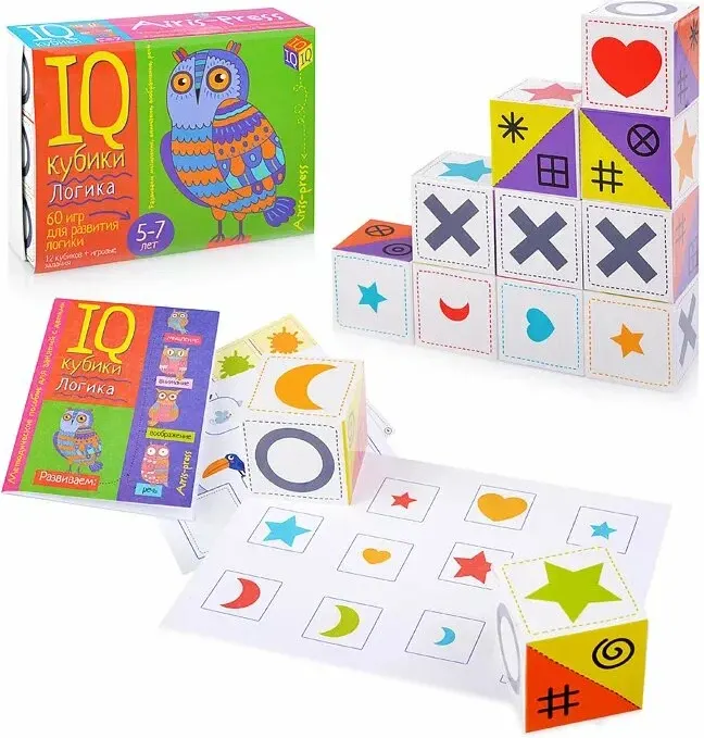Развивающий игровой набор Айрис-пресс IQ кубики. Логика. 60 игр для развития логики 5+ (Куликова Е., Доронина Г. 4650388210520) — фото 6