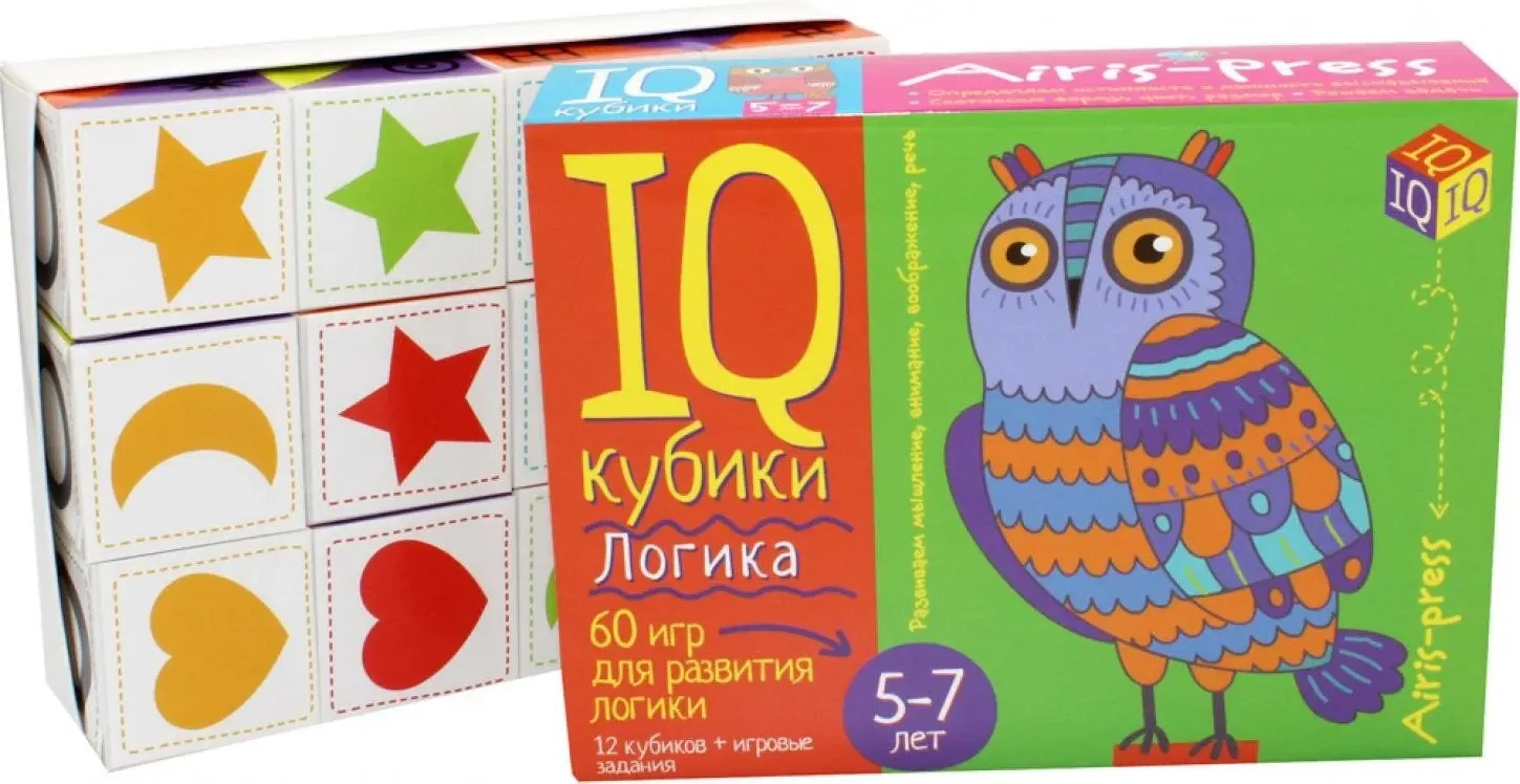 Развивающий игровой набор Айрис-пресс IQ кубики. Логика. 60 игр для развития логики 5+ (Куликова Е., Доронина Г. 4650388210520) — фото 4