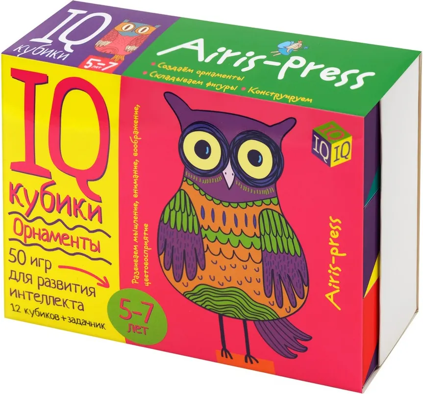 Развивающий игровой набор Айрис-пресс IQ кубики. Орнаменты. 50 игр для развития интеллекта 5+ (4650388210414)