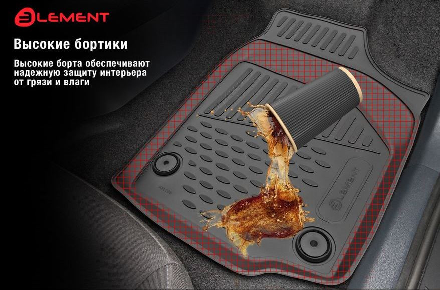 Комплект ковриков для авто ELEMENT ELEMENT3DAN0272210K для Buick Envision 2021 (3шт) — фото 4