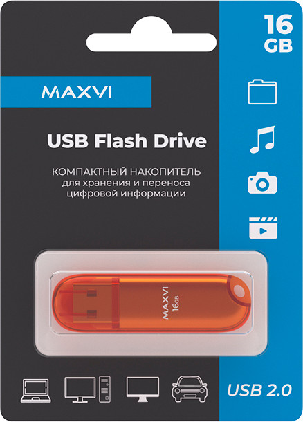 USB flash накопитель Maxvi P1 16GB (оранжевый) — фото 3