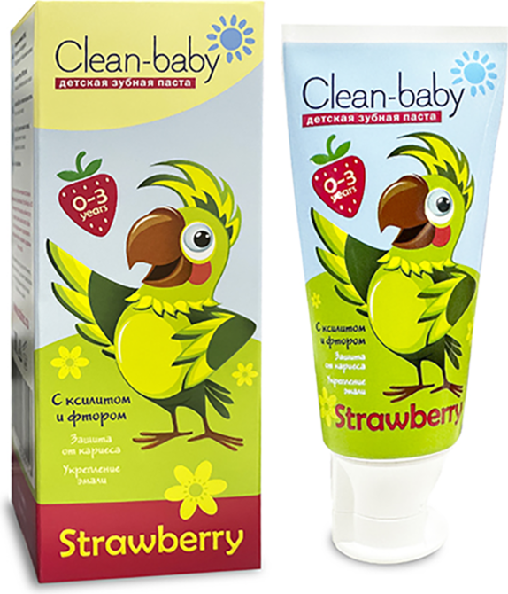 Зубная паста Clean Вaby от 0 до 3 лет со вкусом Клубники (50мл) — фото 2