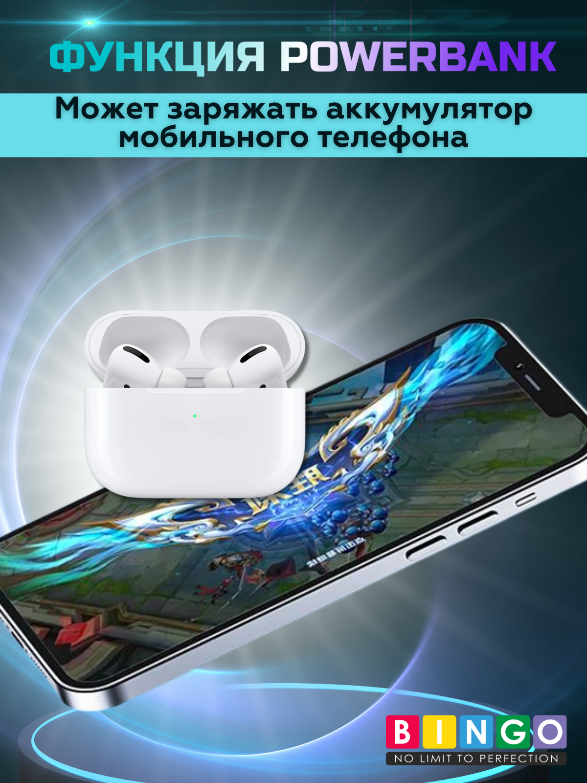 Беспроводные наушники Bingo VT-i01 AirPods Pro (белый) — фото 6