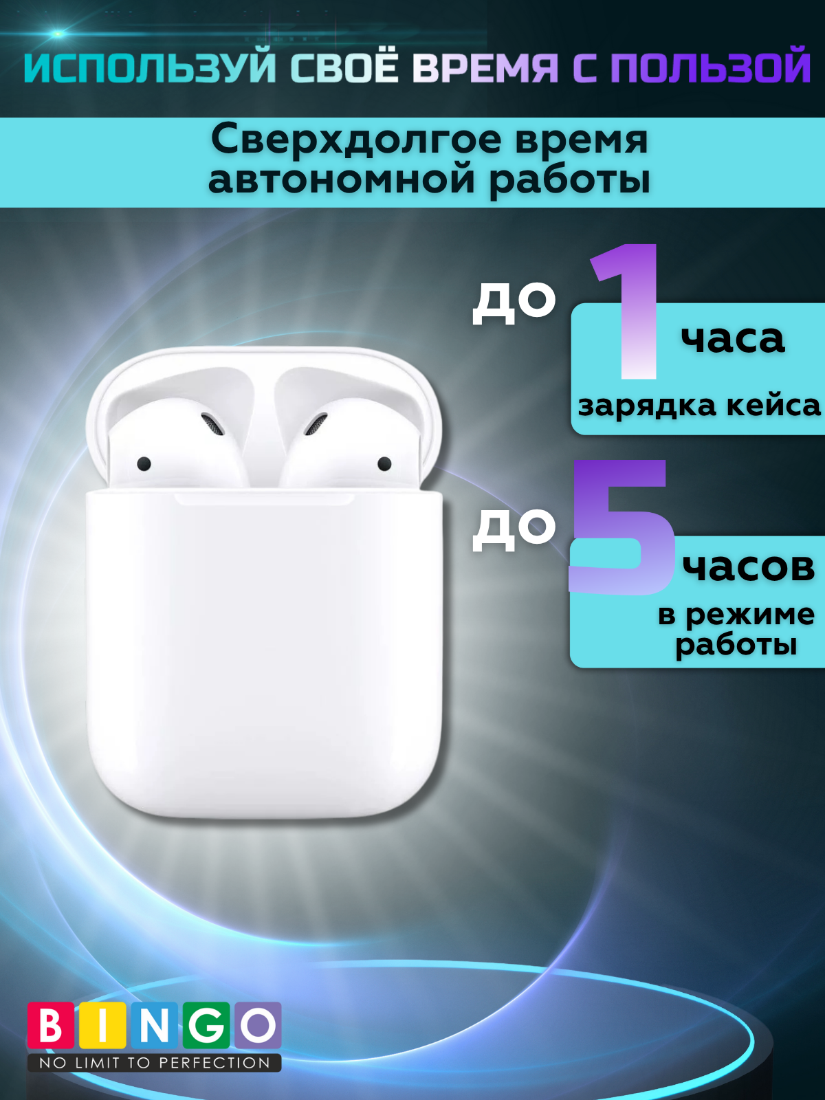 Беспроводные наушники Bingo VT-i21 AirPods 2 (белый) — фото 4
