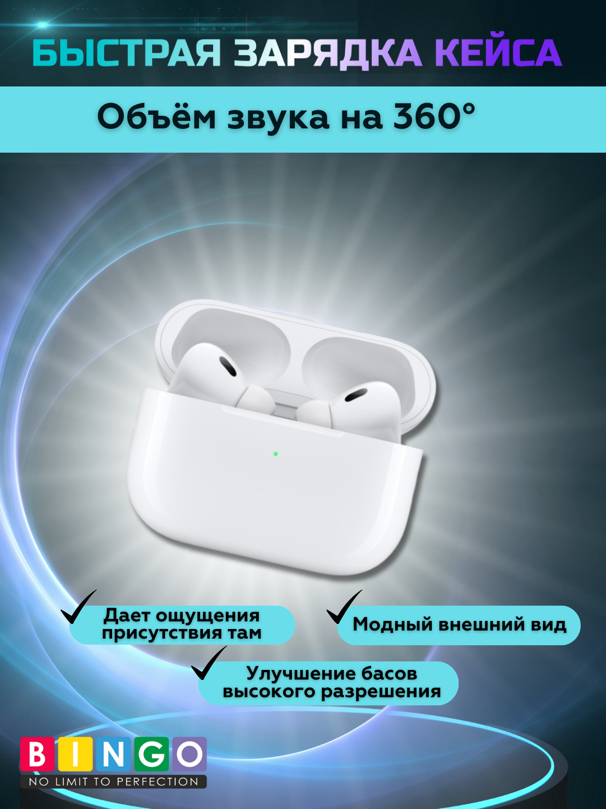Беспроводные наушники Bingo VT-i11 AirPods Pro 2 (белый) — фото 3