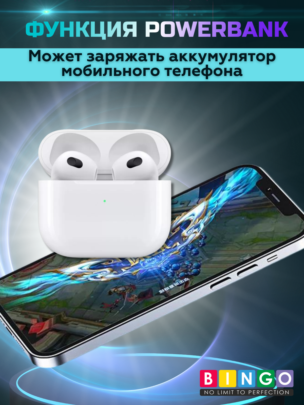 Беспроводные наушники Bingo VT-i31 AirPods 3 (белый) — фото 6