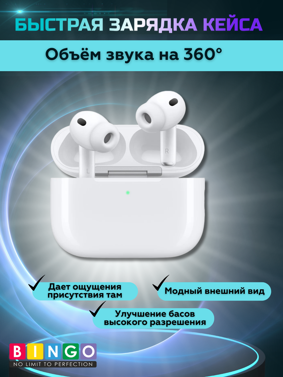 Беспроводные наушники Bingo VT-i52 AirPods Pro 3 TOP (белый) — фото 3