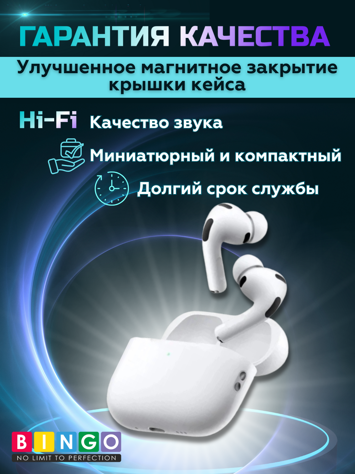 Беспроводные наушники Bingo VT-i53 AirPods Pro 3 ANC (белый) — фото 2