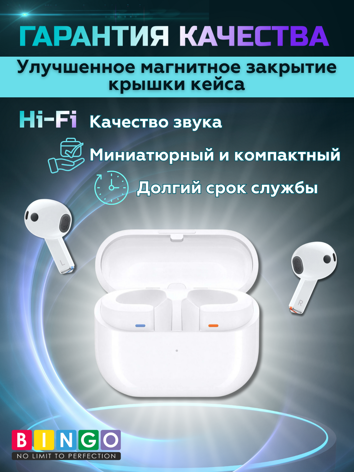 Беспроводные наушники Bingo V16 Samsung Galaxy Buds 3 (белый) — фото 2