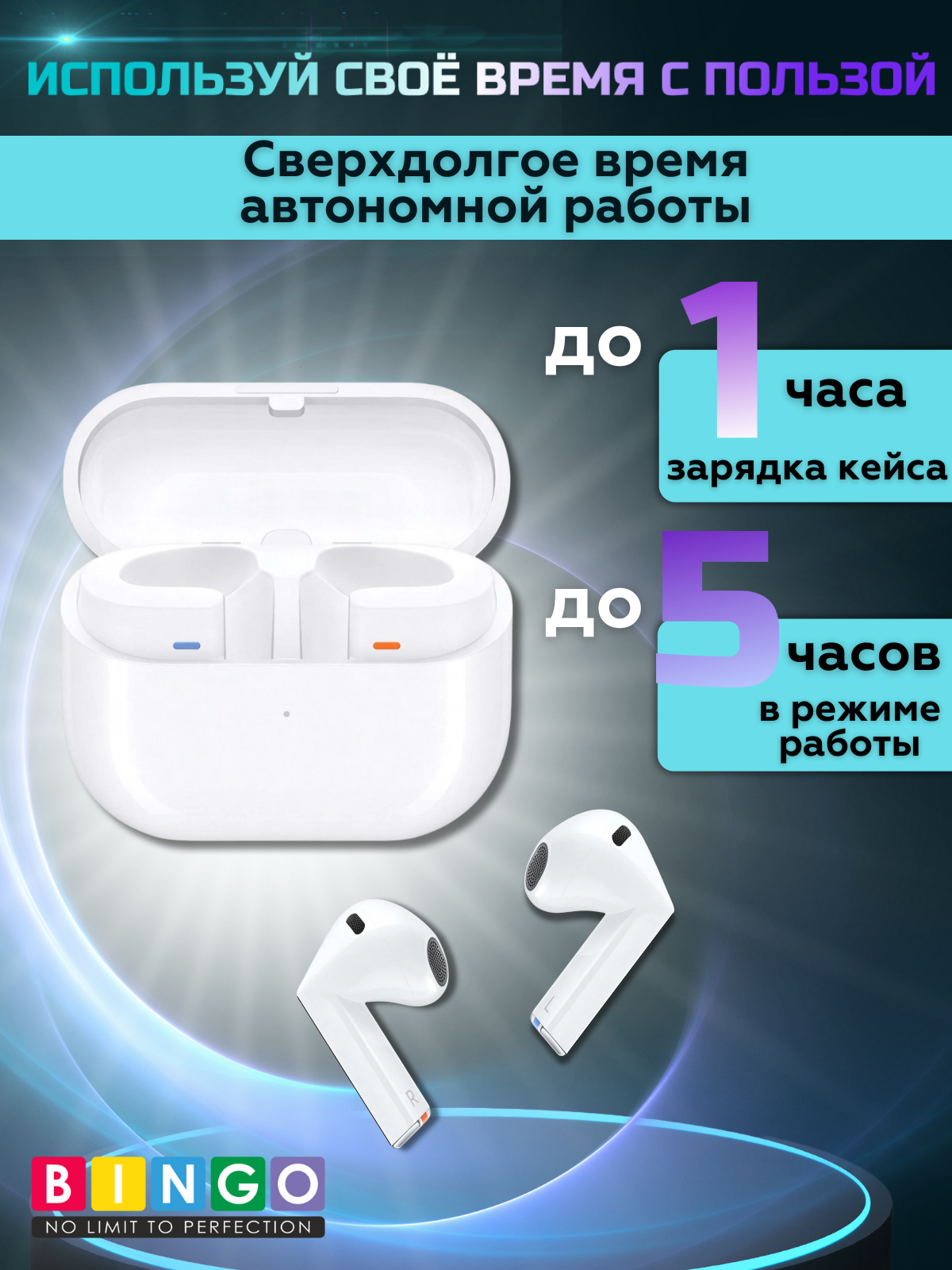 Беспроводные наушники Bingo V16 Samsung Galaxy Buds 3 (белый) — фото 4