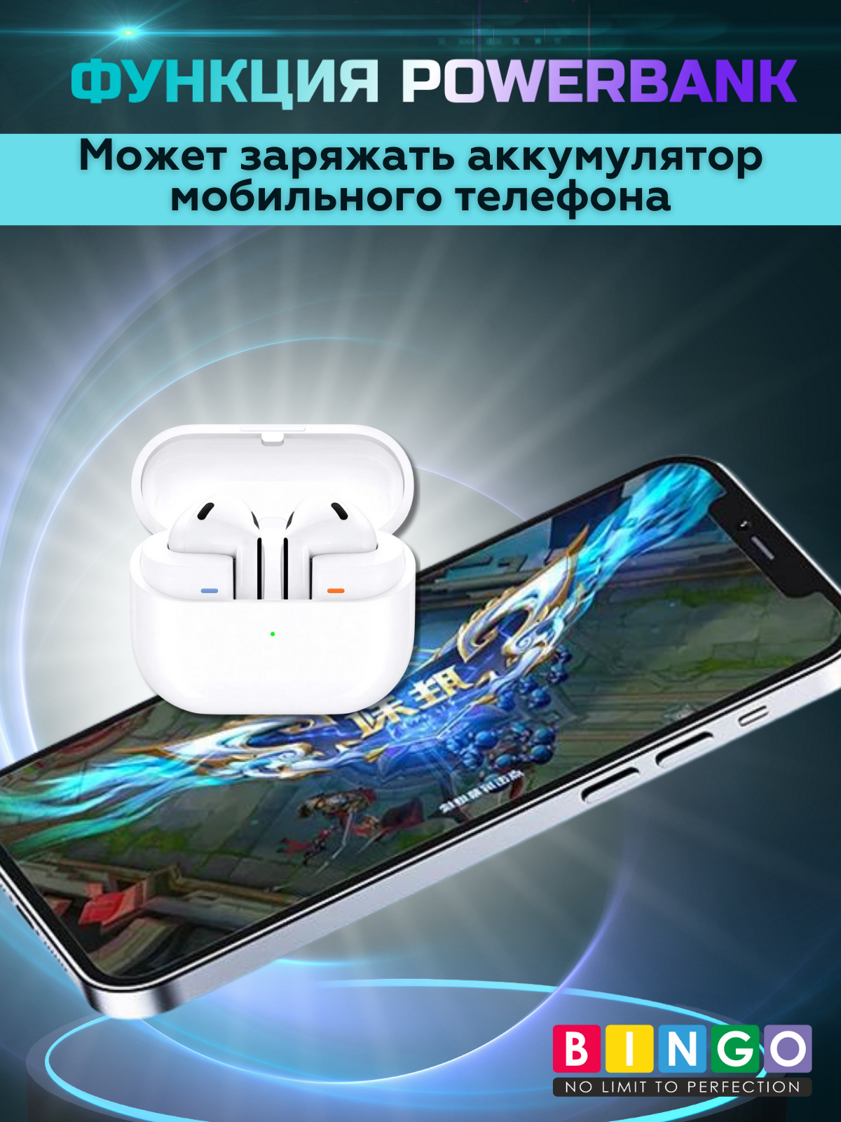 Беспроводные наушники Bingo V16 Samsung Galaxy Buds 3 (белый) — фото 6