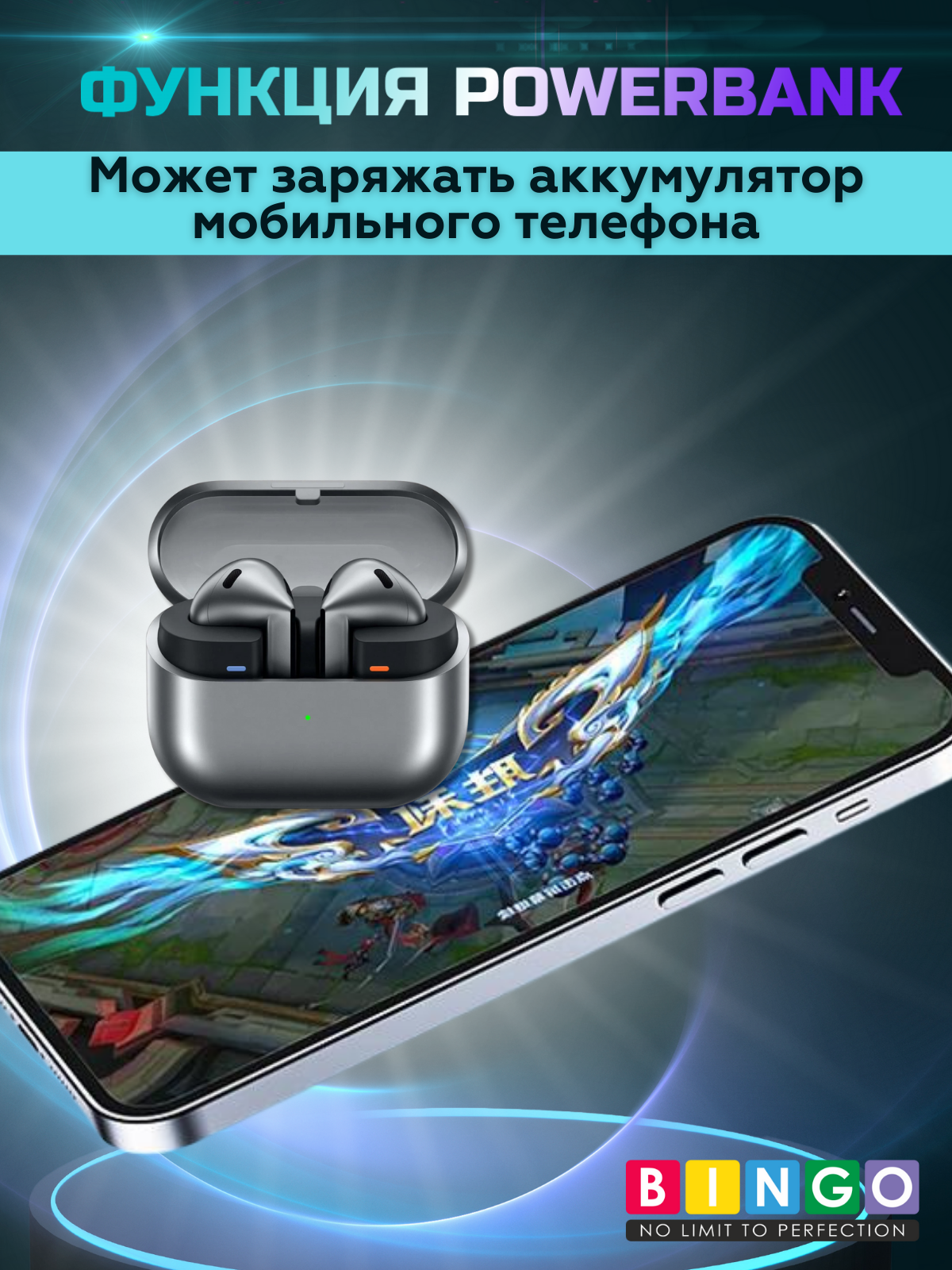 Беспроводные наушники Bingo V16 Samsung Galaxy Buds 3 (серый) — фото 5