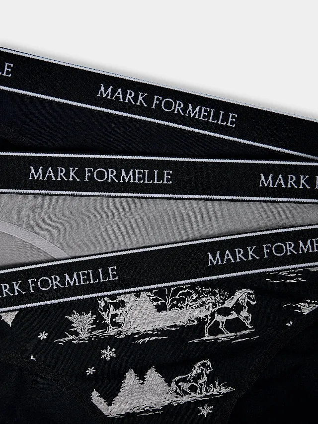 Комплект женских трусов Mark Formelle 412298-3 (р.110, лошади на черном) — фото 4