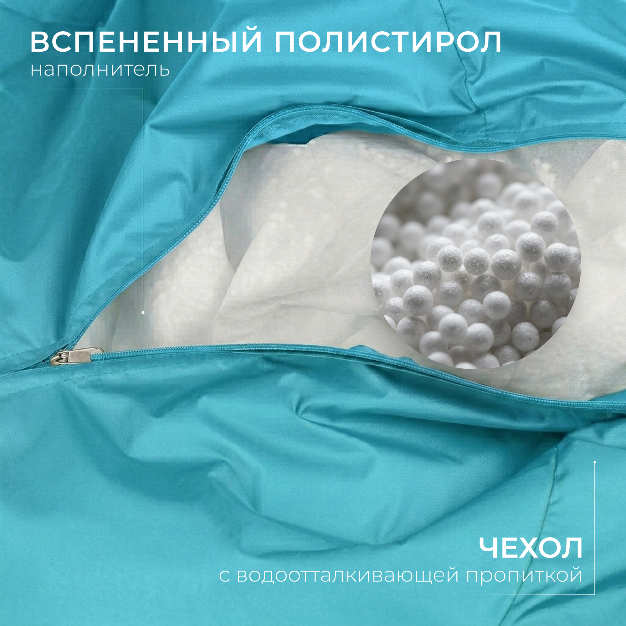 Кресло-мешок Mio Tesoro Груша XL 110x80см / GF-110x80-BI (бирюза) — фото 2