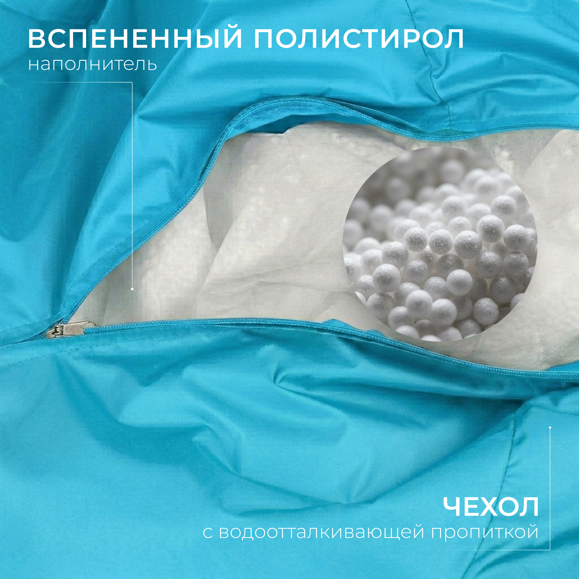 Кресло-мешок Mio Tesoro Груша XL 110x80см / GF-110x80-NEB (небесный) — фото 2