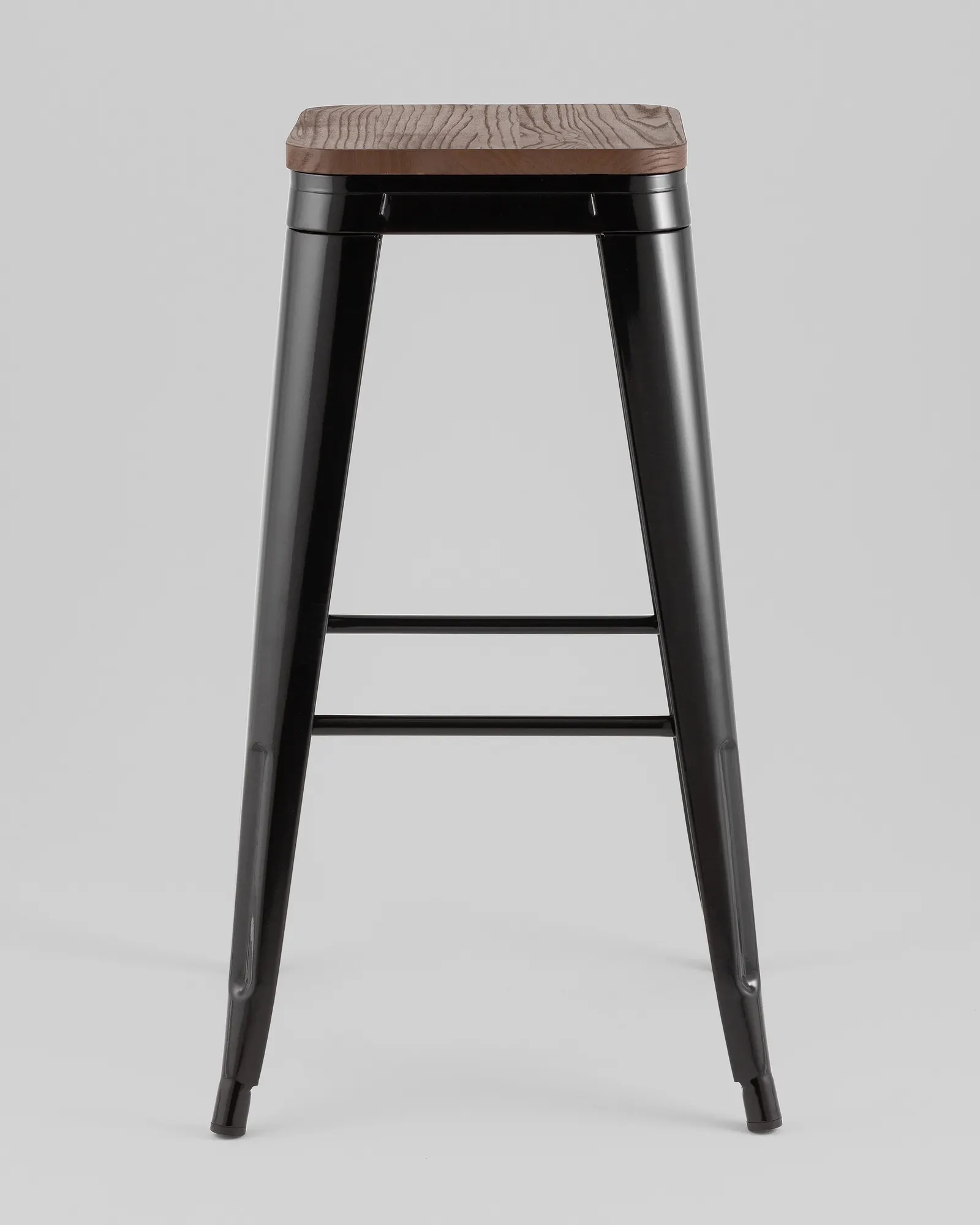 Табурет барный Stool Group Tolix / KD YD-H765-W KD LG-01 (черный глянцевый/темное дерево) — фото 2