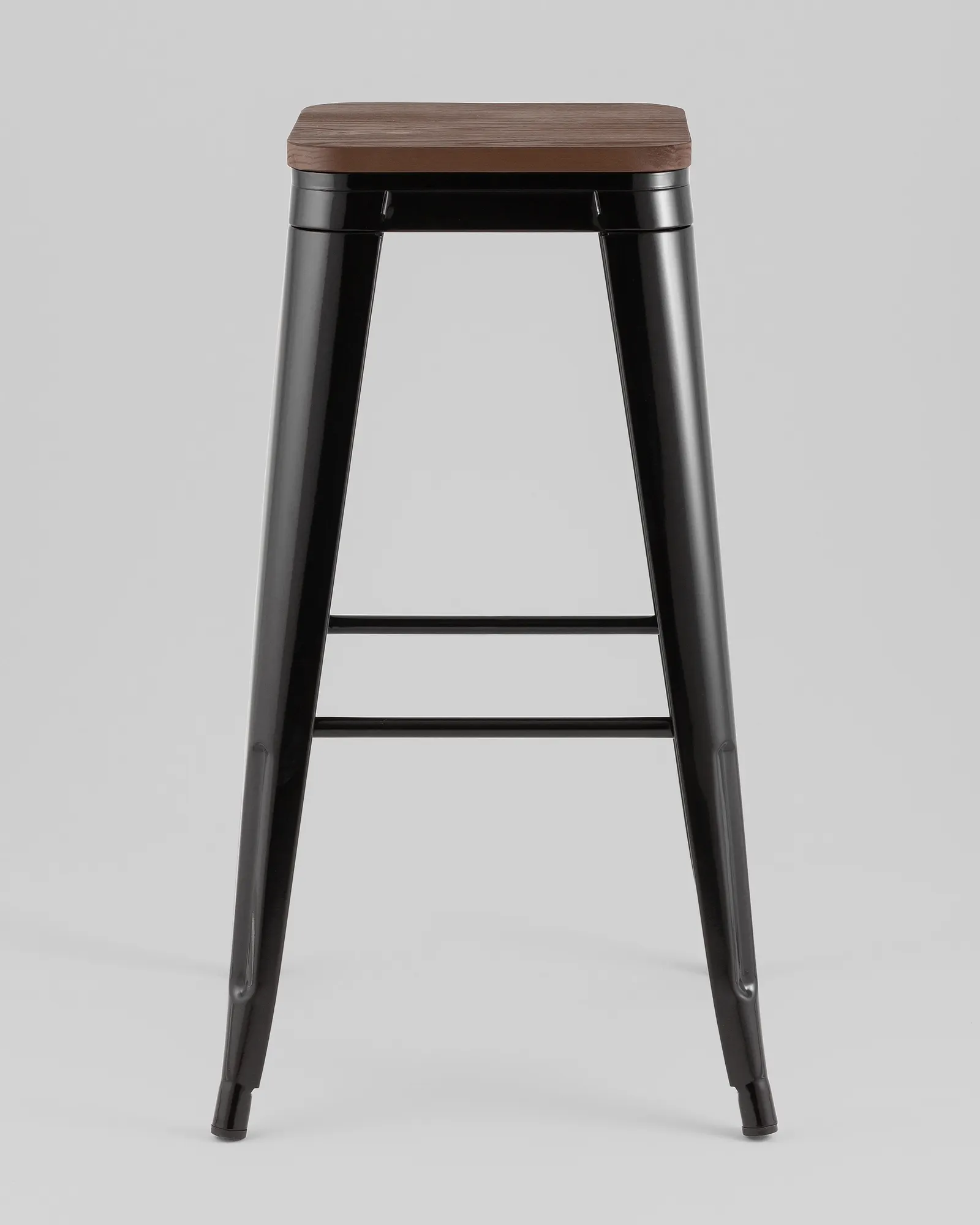 Табурет барный Stool Group Tolix / KD YD-H765-W KD LG-01 (черный глянцевый/темное дерево) — фото 3