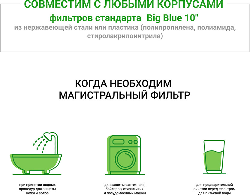 Картридж для магистрального фильтра Гейзер Каталон Дуплекс 10BB / 28339 — фото 3