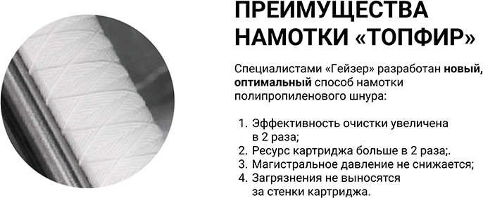 Картридж для магистрального фильтра Гейзер PPY 10-20BB / 28058 — фото 5