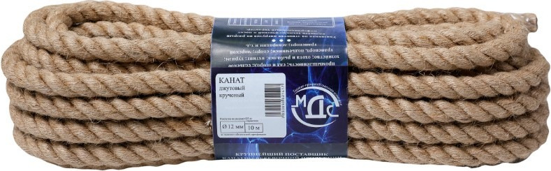 Канат хозяйственный МДС Джутовый 12мм / PU-156637 (10м)