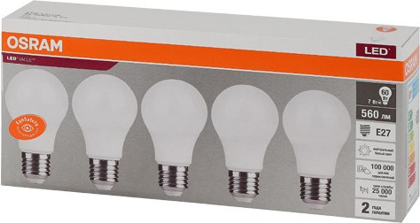Лампа Osram LED Value 4058075577657 (уп. 5шт) — фото 3