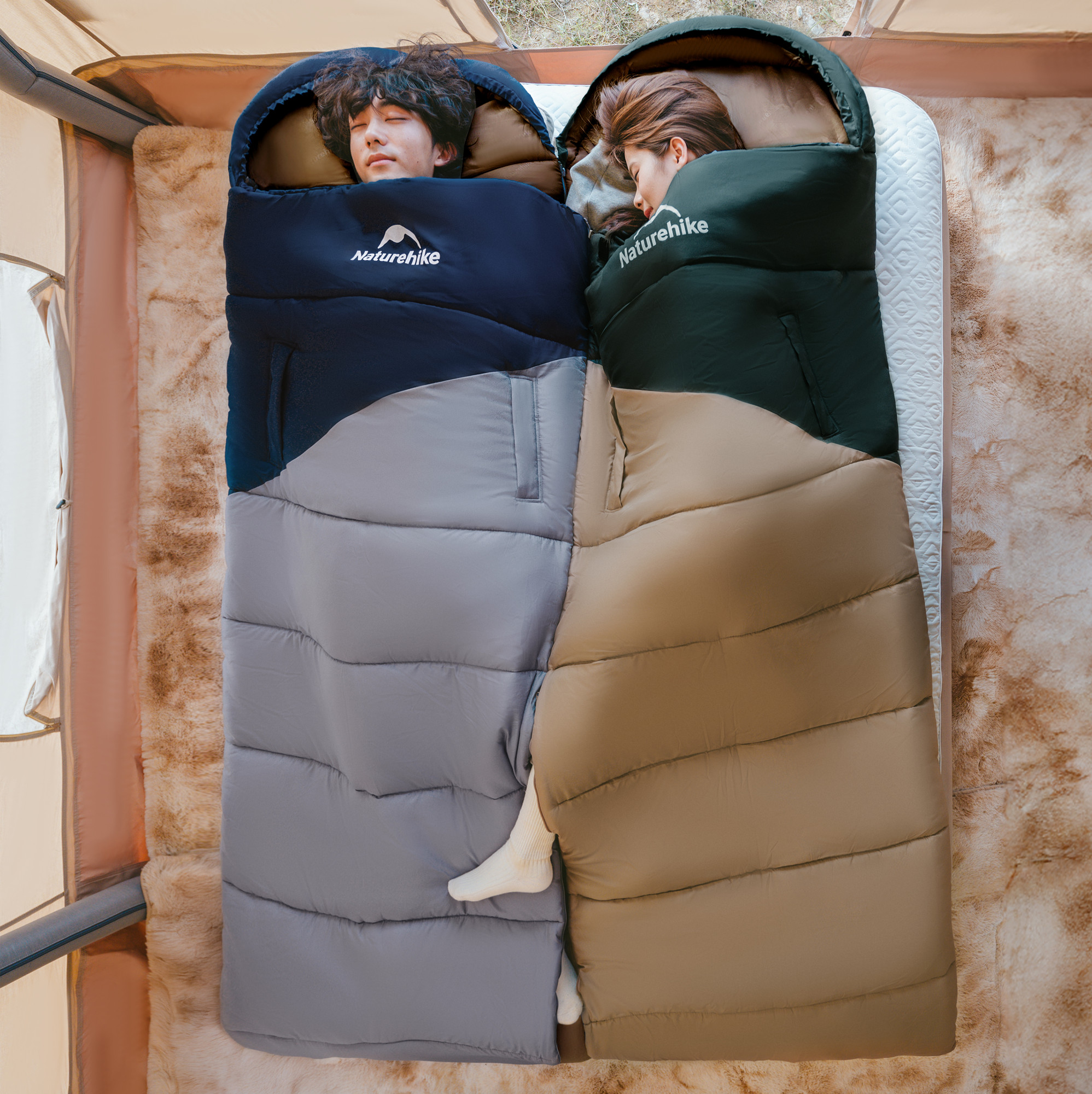 Спальный мешок Naturehike Sunny Day PL02 U450 / CNK2550WS028-U450DBLB (левый, серо-голубой) — фото 5