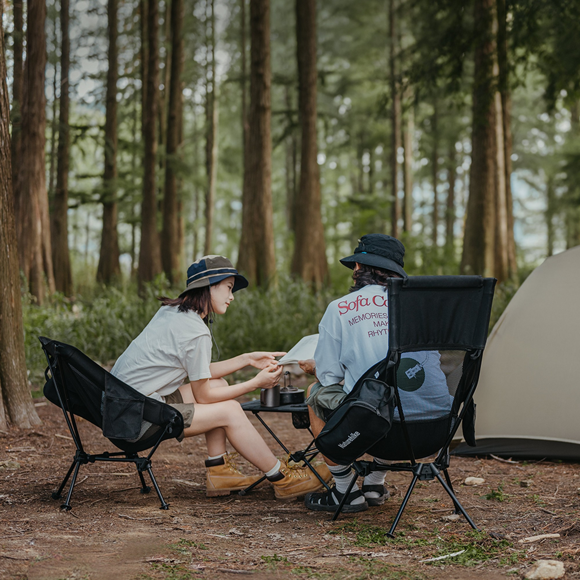 Стул складной Naturehike Clamshell 001 55х54х66см / CNK2450JJ018-BS (черный) — фото 2