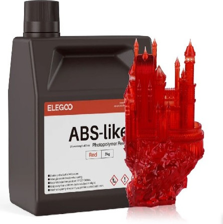 Фотополимерная смола для 3D-принтера Elegoo ABSlike / 50.103.0331 (2кг, красный)