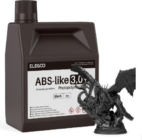 Фотополимерная смола для 3D-принтера Elegoo ABSlike V3.0+ / 50.103.0350B (2кг, черный)
