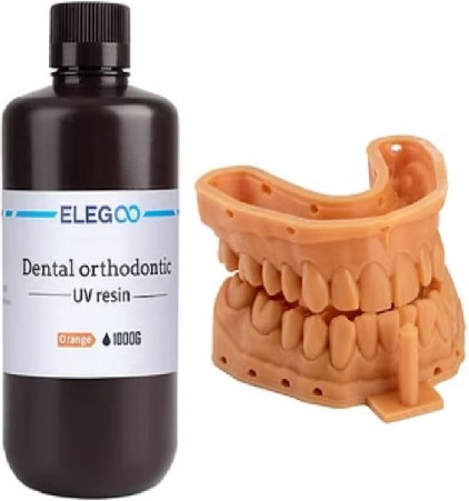 Фотополимерная смола для 3D-принтера Elegoo Orthodontic UV / 50.103.0066 (1кг, оранжевый)