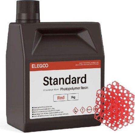Фотополимерная смола для 3D-принтера Elegoo Standard / 50.103.0318 (2кг, красный)