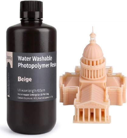 Фотополимерная смола для 3D-принтера Elegoo Water Washable / 50.103.0018 (1кг, бежевый)