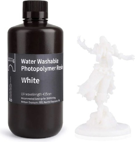 Фотополимерная смола для 3D-принтера Elegoo Water Washable / 50.103.0008 (1кг, белый)
