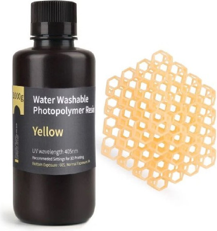 Фотополимерная смола для 3D-принтера Elegoo Water Washable / 50.103.0012 (1кг, желтый)