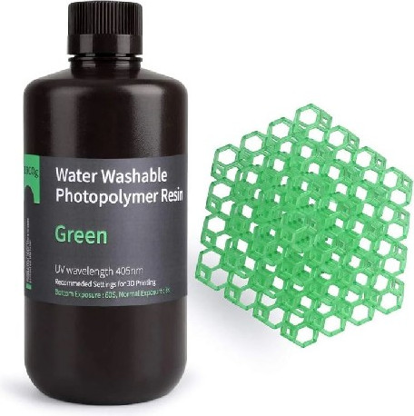 Фотополимерная смола для 3D-принтера Elegoo Water Washable / 50.103.0004 (1кг, зеленый)
