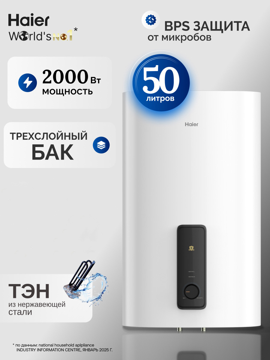 Накопительный водонагреватель Haier ES50V-F3 / GA0UB3E00RU — фото 2
