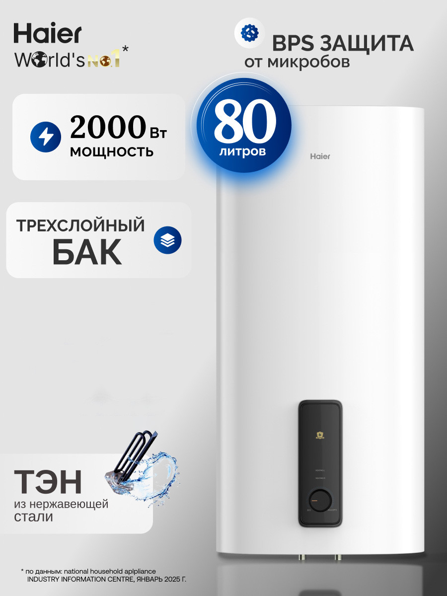 Накопительный водонагреватель Haier ES80V-F3 / GA0UB4E00RU — фото 2
