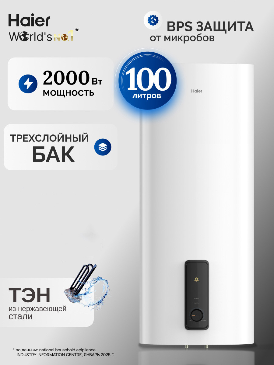 Накопительный водонагреватель Haier ES100V-F3 / GA0UB5E00RU — фото 2