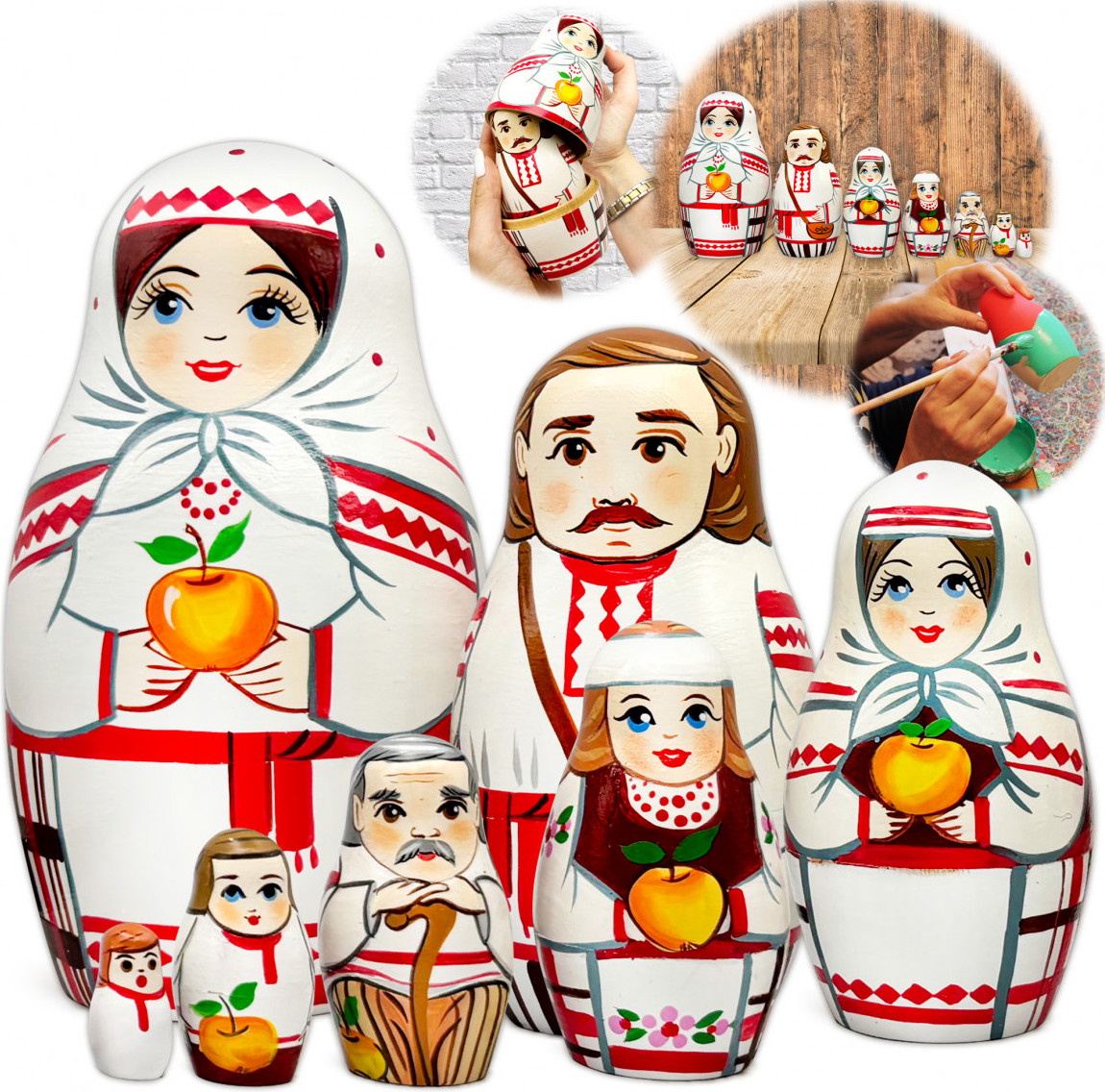 Матрешка сувенирная Брестская Фабрика Сувениров В белорусских народных костюмах / 7363 — фото 2