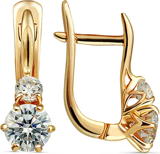 Серьги из красного золота Кристалл CL40200226773 (с фианитом)