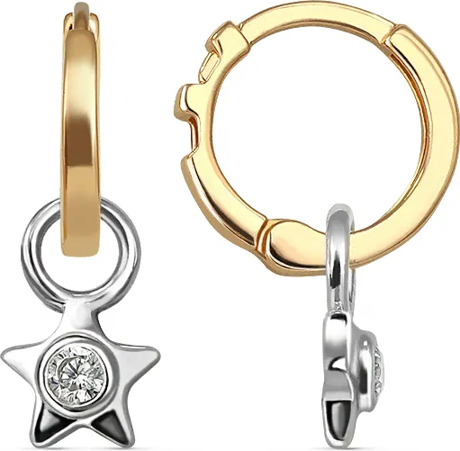 Серьги из желтого золота Кристалл CL65900226773 (с фианитом)