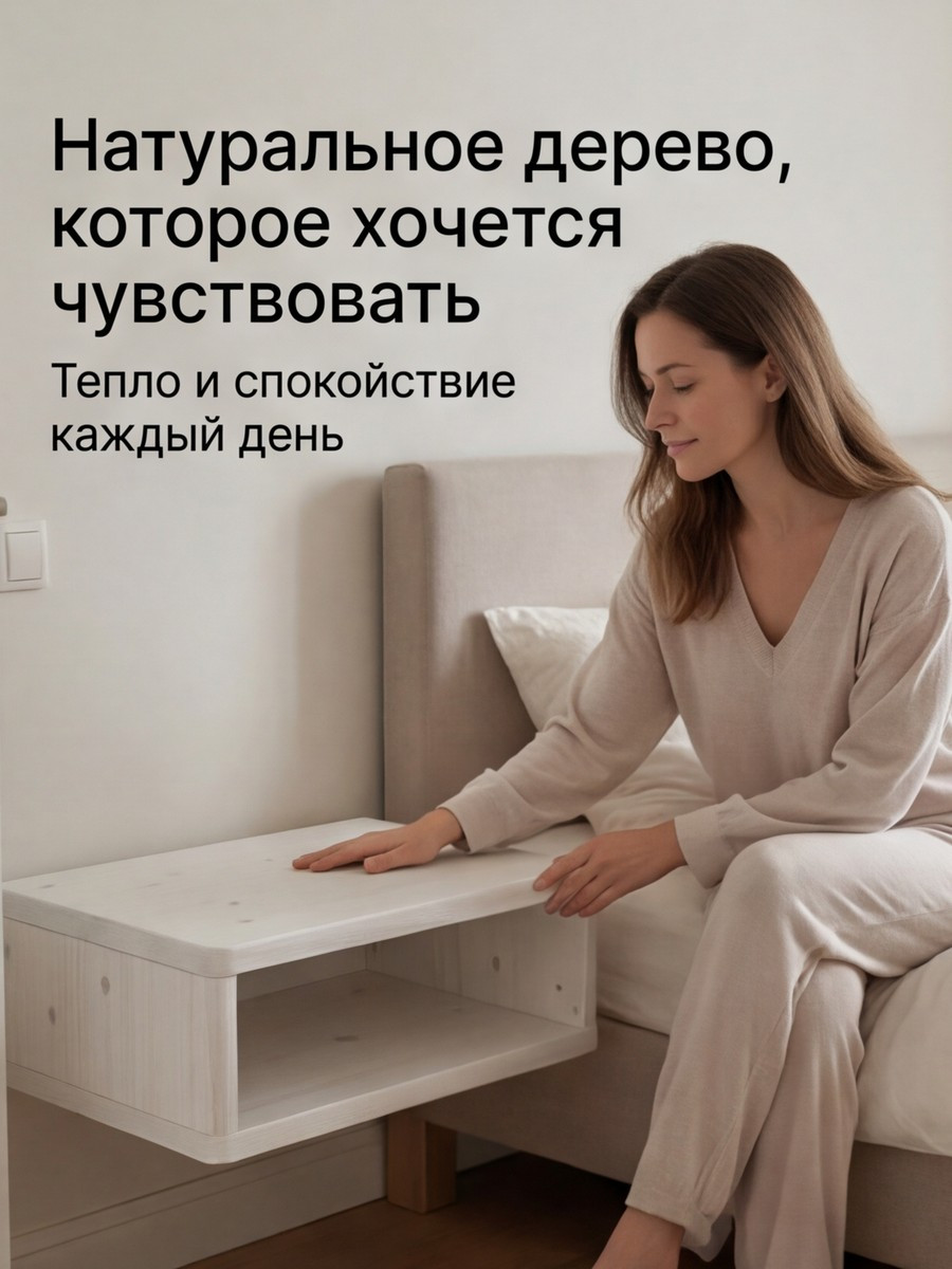 Прикроватная тумба Dipriz Мелания / Д.1441.1 (сосна/белый воск 1620) — фото 4
