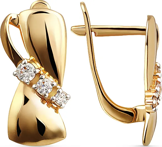 Серьги из красного золота Кристалл CJ98800226773 (с фианитом)
