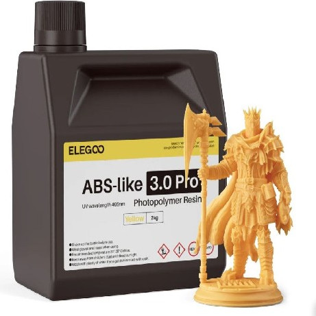 Фотополимерная смола для 3D-принтера Elegoo ABSlike V3.0 Pro / 50.103.0360 (2кг, желтый)