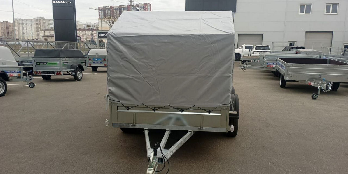 Прицеп для автомобиля Кремень Стандарт плюс двухосный 3.5x1.56М (борт 31.5см, тент 120см) — фото 2