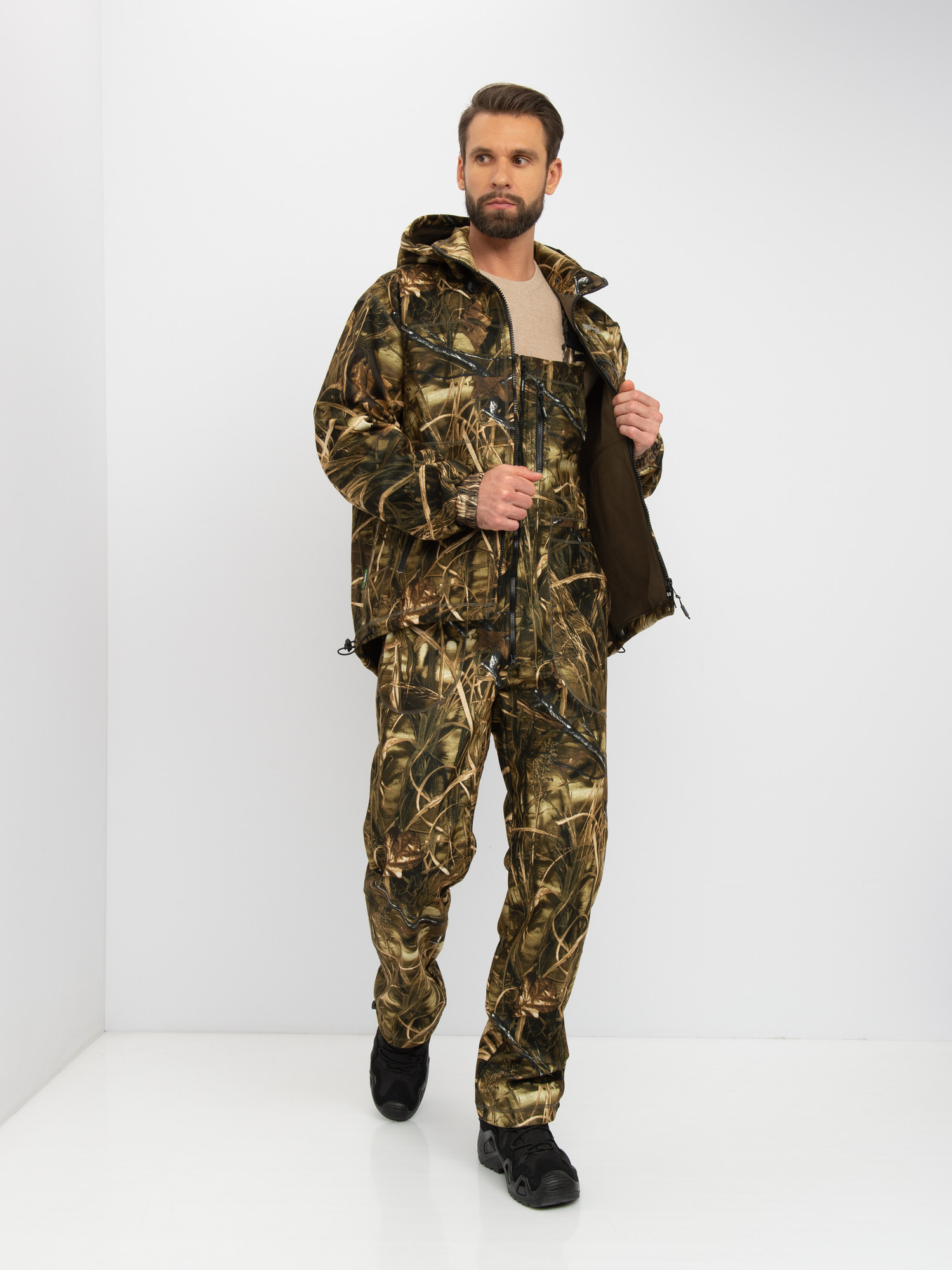 Костюм для охоты и рыбалки Huntsman Никс Люкс -5°C Камыш Alova Windblock (р.60-62/170-176) — фото 2