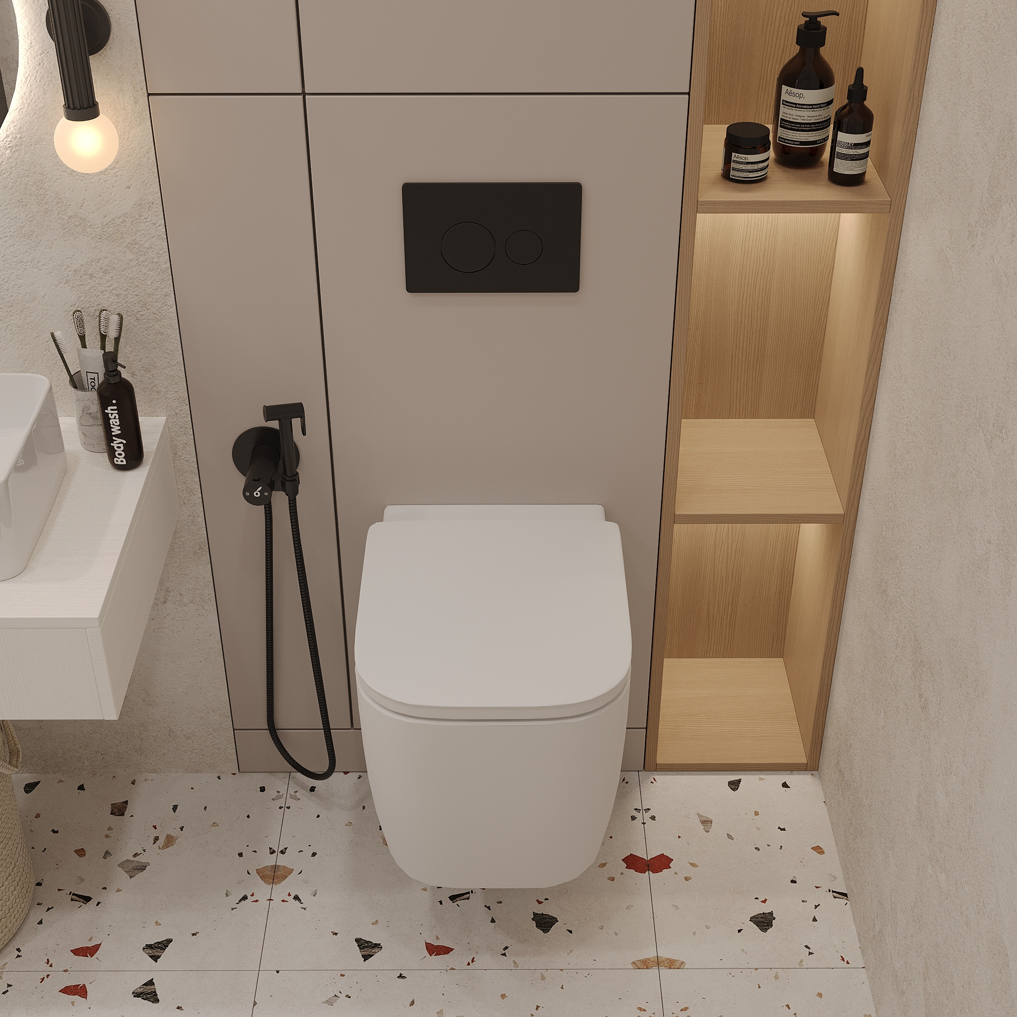 Инсталляция с унитазом подвесным Oliveeka OL-MQG1R22-MB (черный матовый) — фото 5