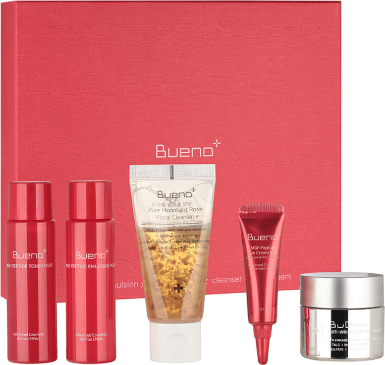 Набор косметики для лица Bueno Gift set Тонер+Эмульсия+Крем+Гель для умывания+Крем для век (4x30мл+5г)